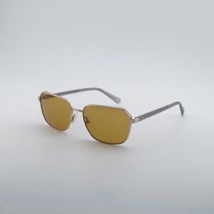 Guess GU00117 32E Sunglasses 57mm Gold Square Frame, Brown Lenses